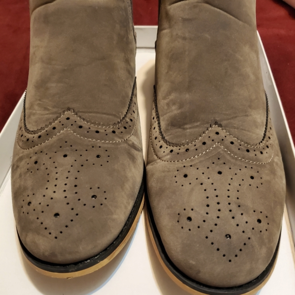 Grey Faux Suede Boots